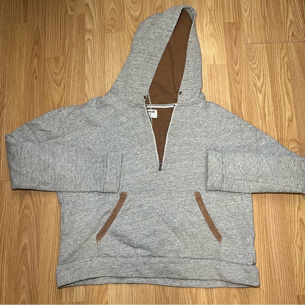 Hurley Two Faced Sherpa Lined Crop Pullover Half Zip Women’s Size XL Surf Skate